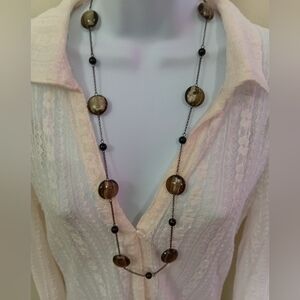 Chic Brown Beaded Necklace